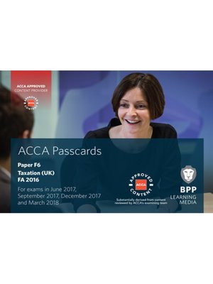 cover image of ACCA F6 Taxation FA2016: Passcards
